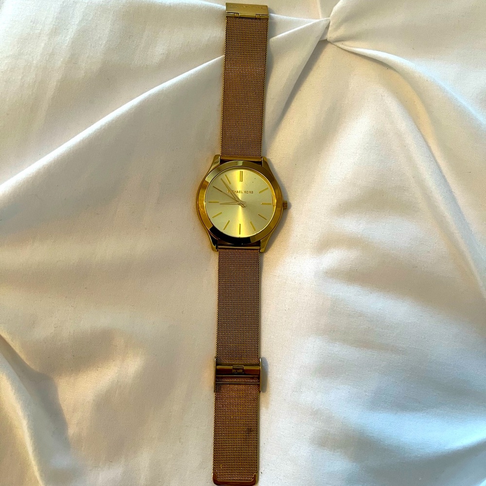 Michael Kors Gold band watch , new battery required